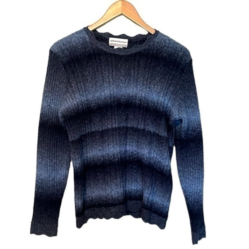 Alfred Dunner sweater, blue/white, soft and warm, womens size Petite XL